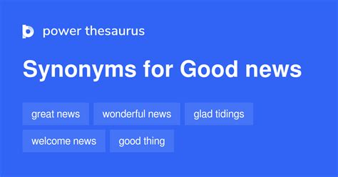 good news synonym.